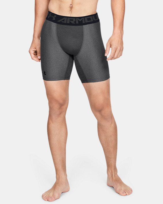 Men's HeatGear® Armour Mid Compression Shorts, Gray, pdpMainDesktop image number 0
